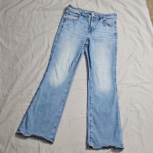 AEO Kick Boot Stretch Faded Blue Jeans Sz 12 Reg